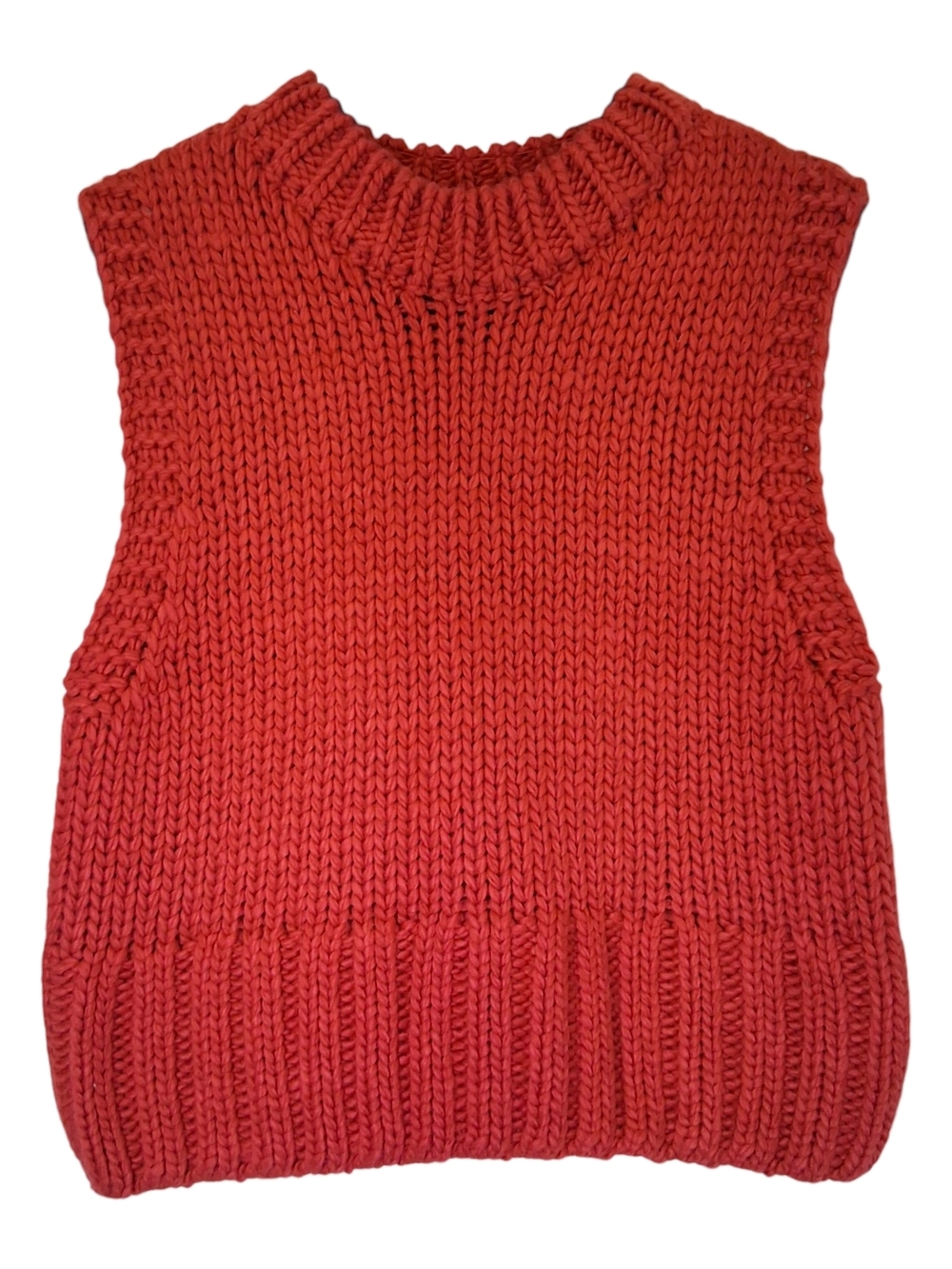 ​Twik par Simons Hot Pink Chunky Knit Sleeveless Sweater Vest Size M/L